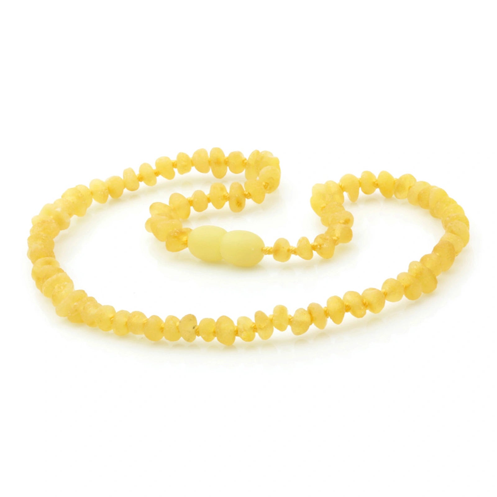 Baltic Amber Teething Necklace. Baroque Milky Yellow 4mm - BA59