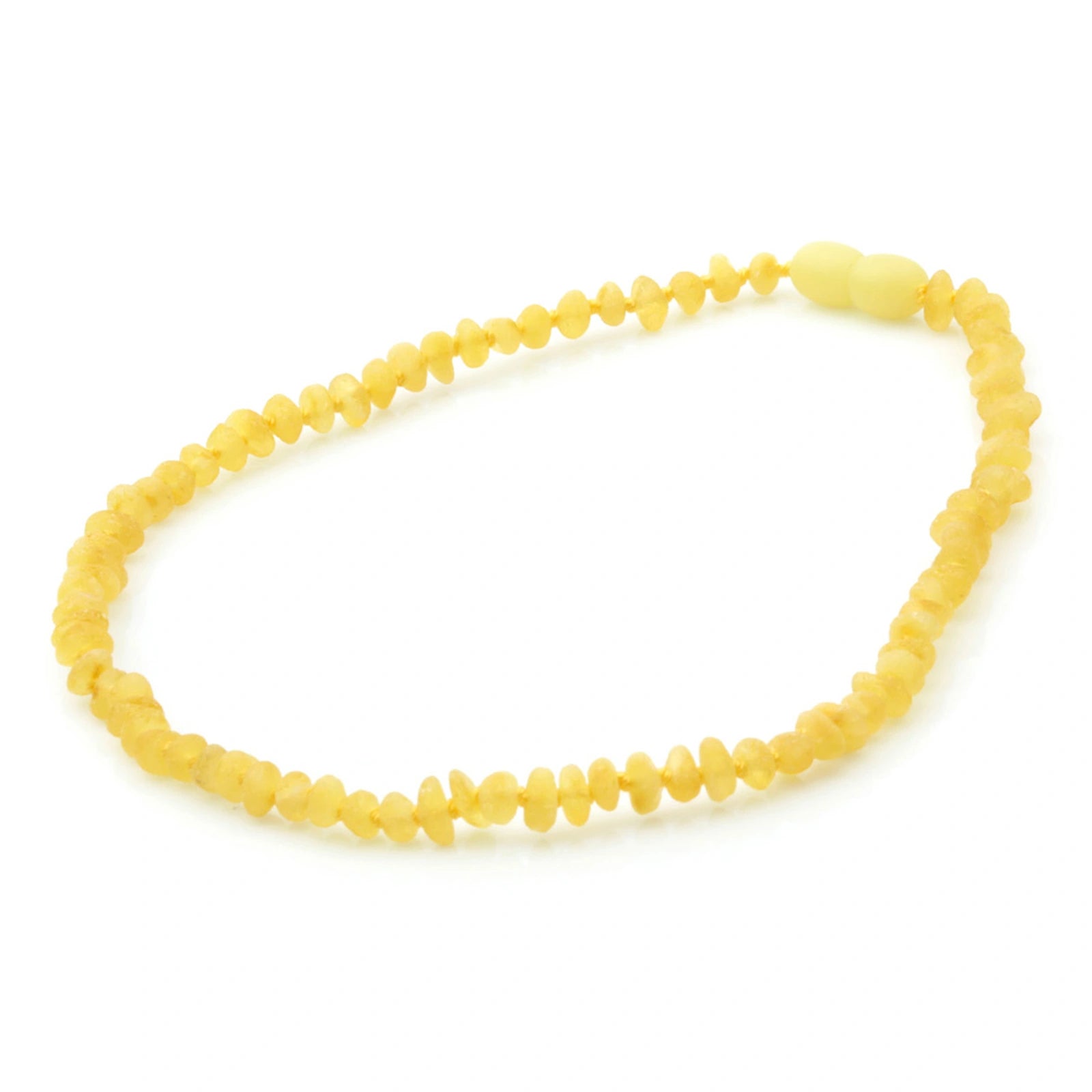Baltic Amber Teething Necklace. Baroque Milky Yellow 4mm - BA59