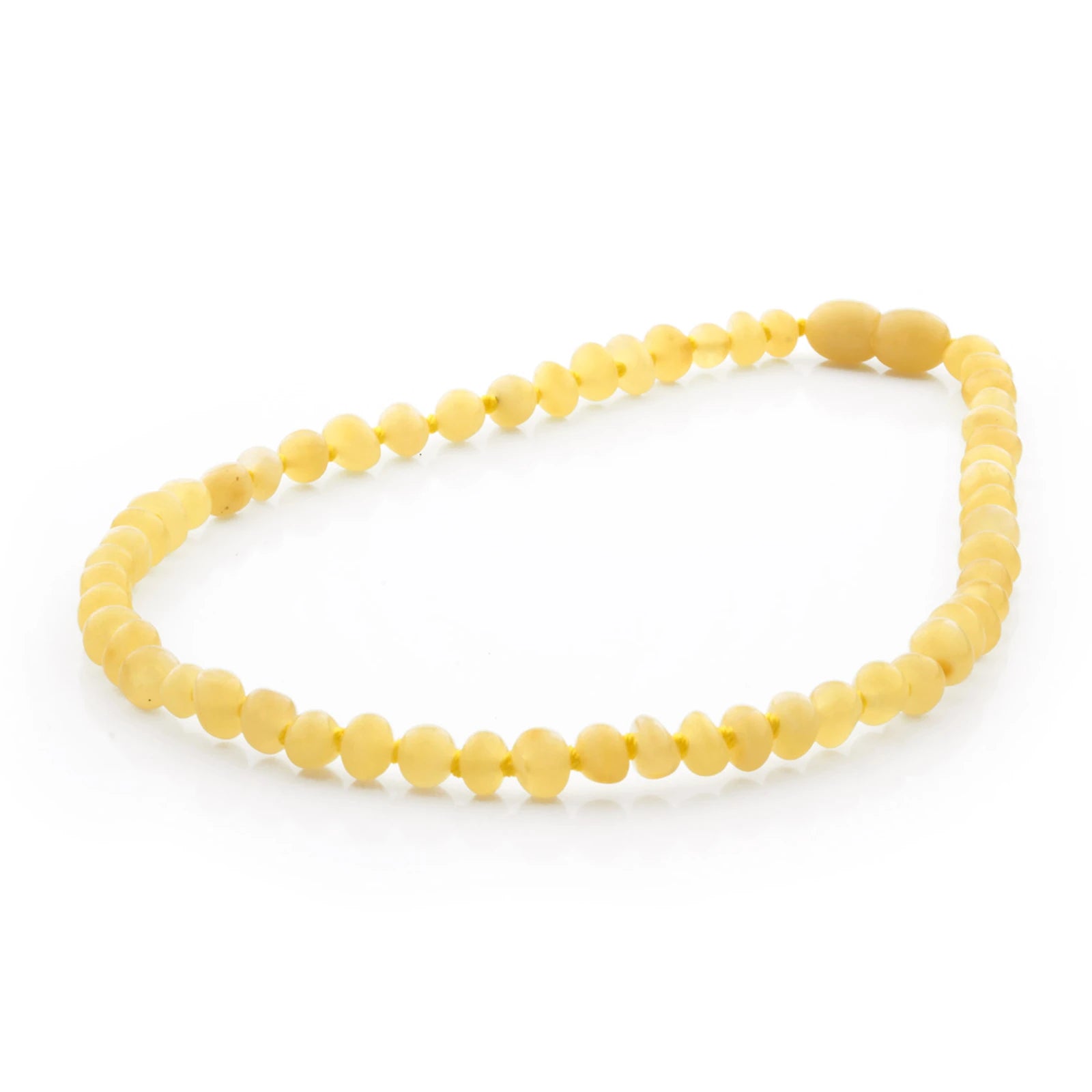 Baltic Amber Teething Necklace. Baroque Milky Yellow 5mm - BA11