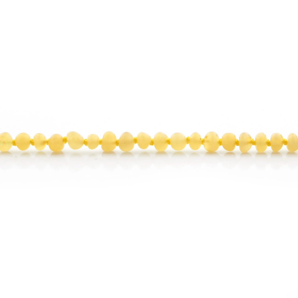Baltic Amber Teething Necklace. Baroque Milky Yellow 5mm - BA11