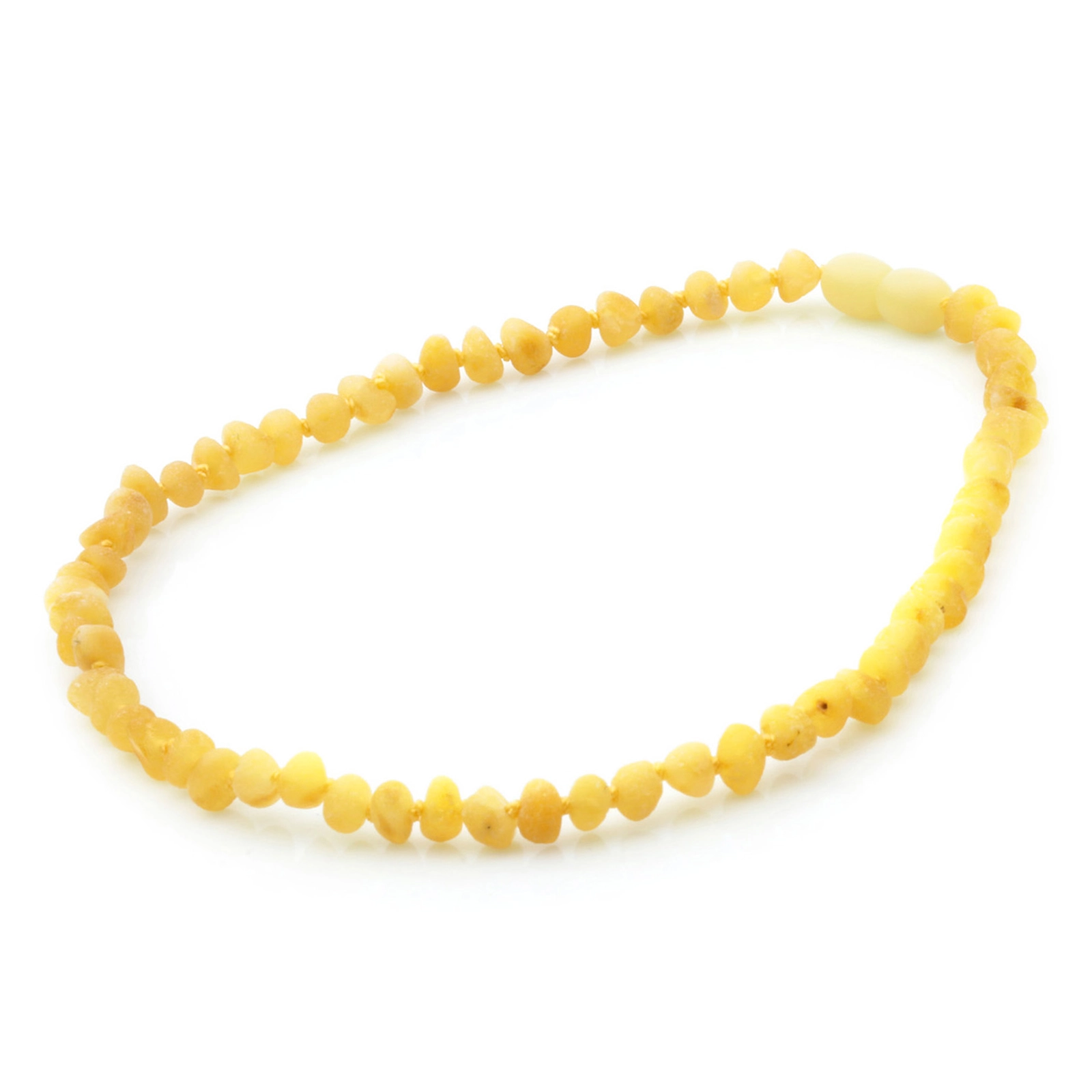 Baltic Amber Teething Necklace. Baroque Milky Yellow 5mm - BA38