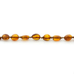 Baltic Amber Teething Necklace. Olive Cognac Glossy 5mm - OL6