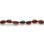 Baltic Amber Teething Necklace. Olive Dark Cognac Glossy 5mm - OL7