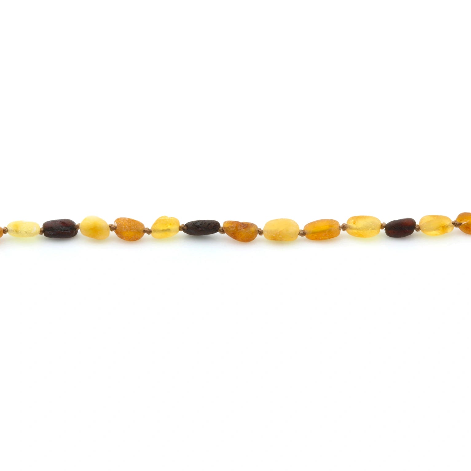 Baltic Amber Teething Necklace. Olive Multicolor Matte 5mm - OL10