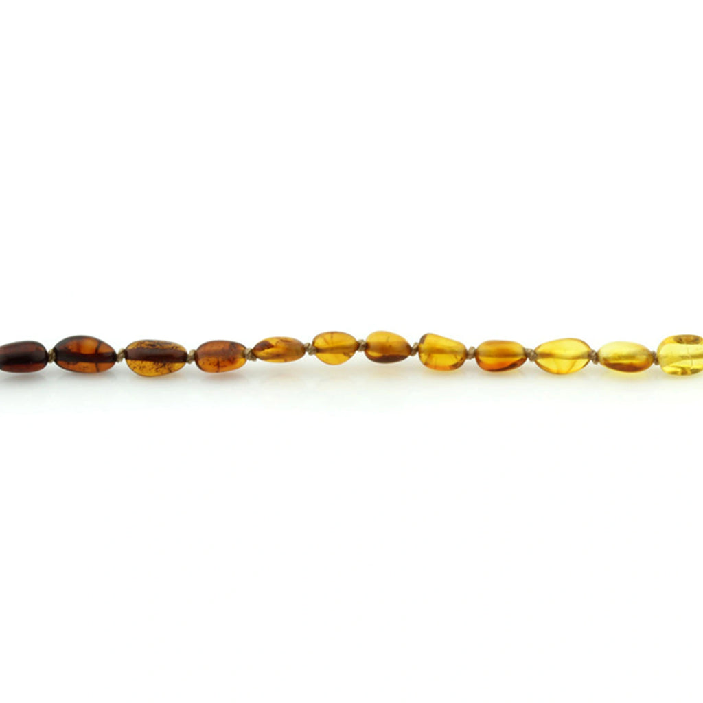 Baltic Amber Teething Necklace. Olive Rainbow Glossy 5mm - OL1