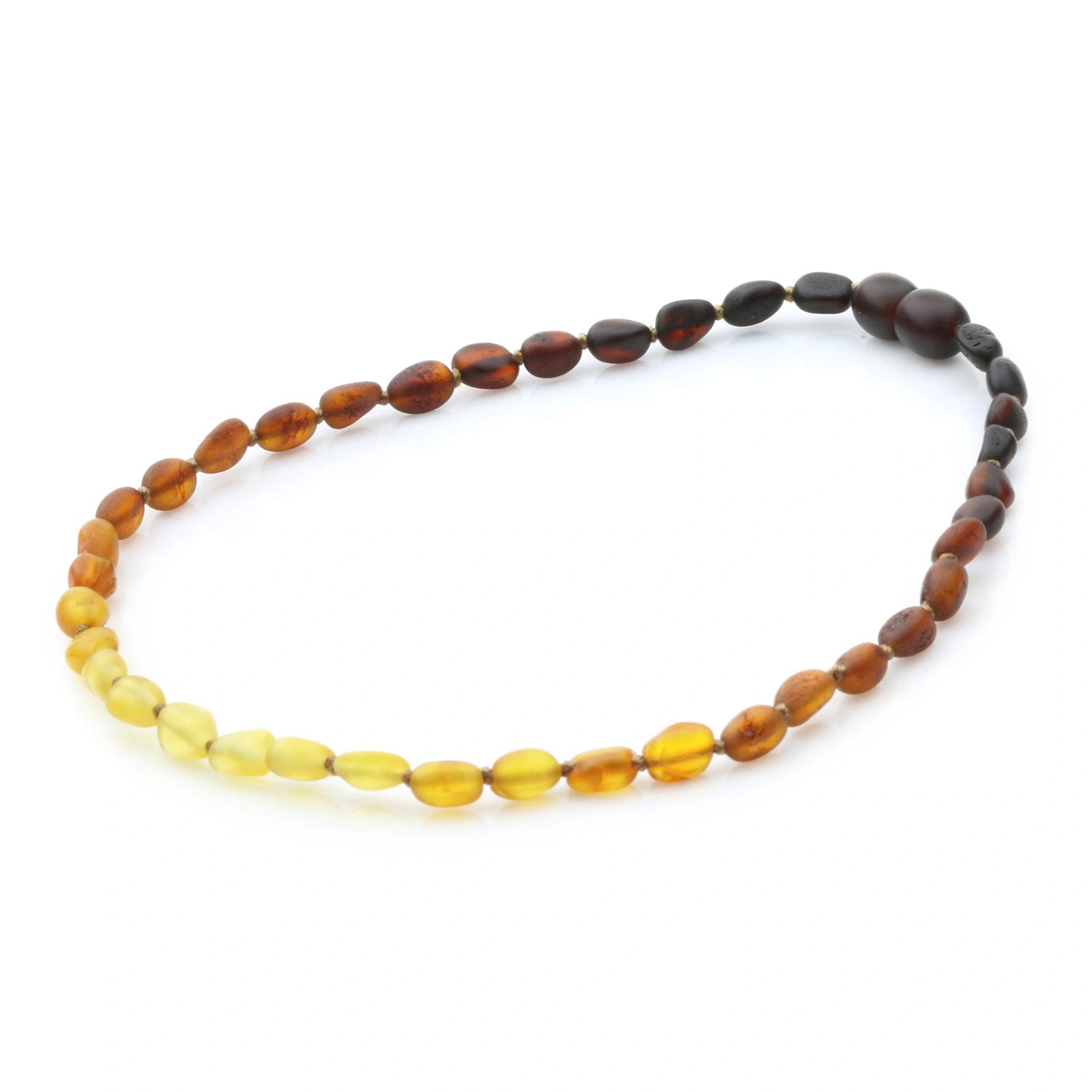 Baltic Amber Teething Necklace. Olive Rainbow Matte 5mm - OL9