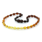 Baltic Amber Teething Necklace. Olive Rainbow Matte 5mm - OL9