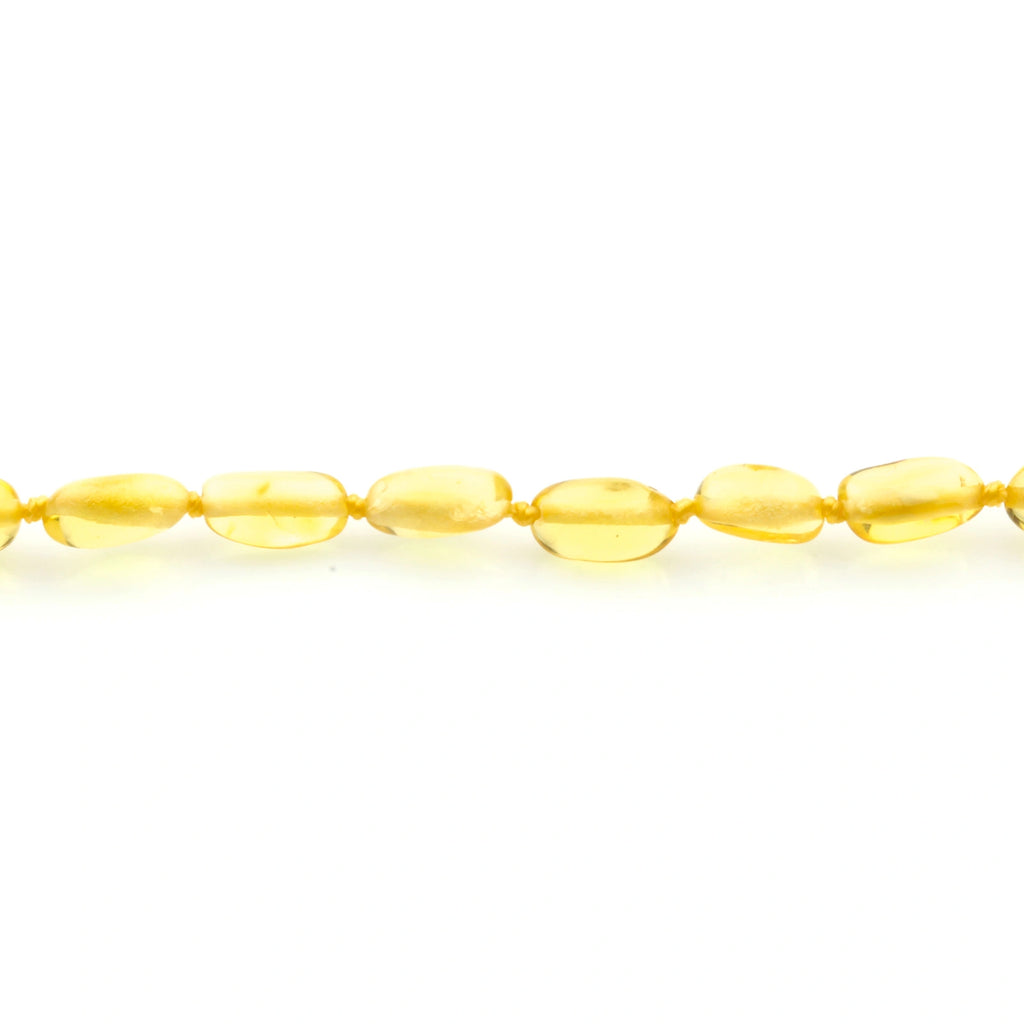 Baltic Amber Teething Necklace. Olive Yellow Glossy 5mm - OL5