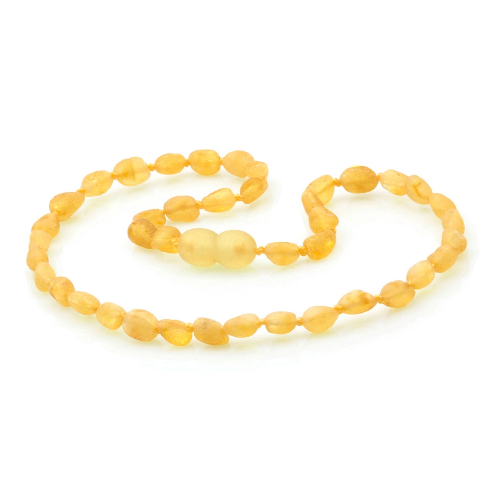 Baltic Amber Teething Necklace. Olive Yellow Rough 5mm - OL18