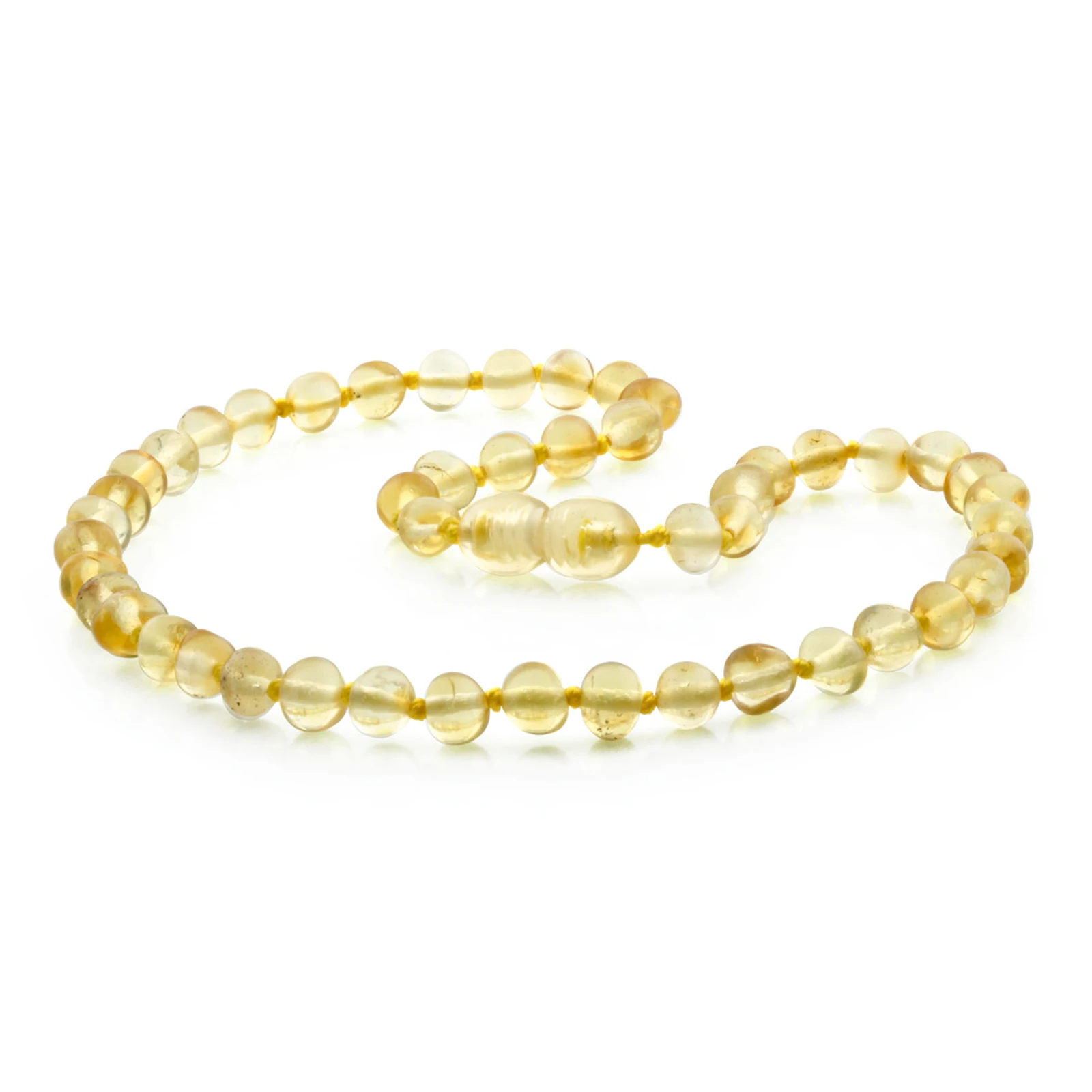 Baltic Amber Teething Necklace. Baroque Yellow 5mm - BA17