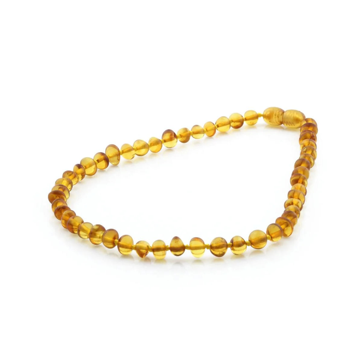 Baltic Amber Teething Necklace. Baroque Light Cognac 5mm - BA6