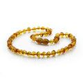Yellow Baltic amber baroque baby necklace, 32cm