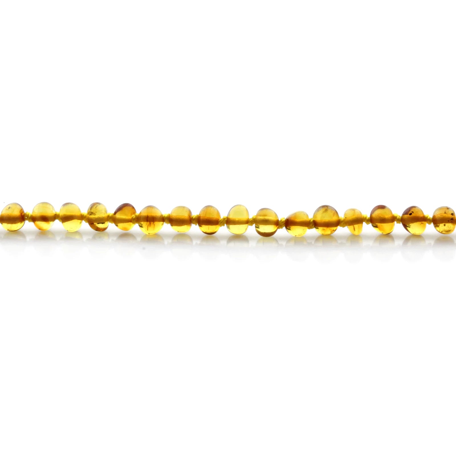 Baltic Amber Teething Bracelet. Baroque Light Cognac 5mm - BA70