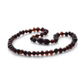 Baltic Amber Teething Necklace. Baroque Dark Cognac 5mm - BA9