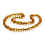 Baltic Amber Teething Necklace. Roundel Light Cognac 5mm - RO19