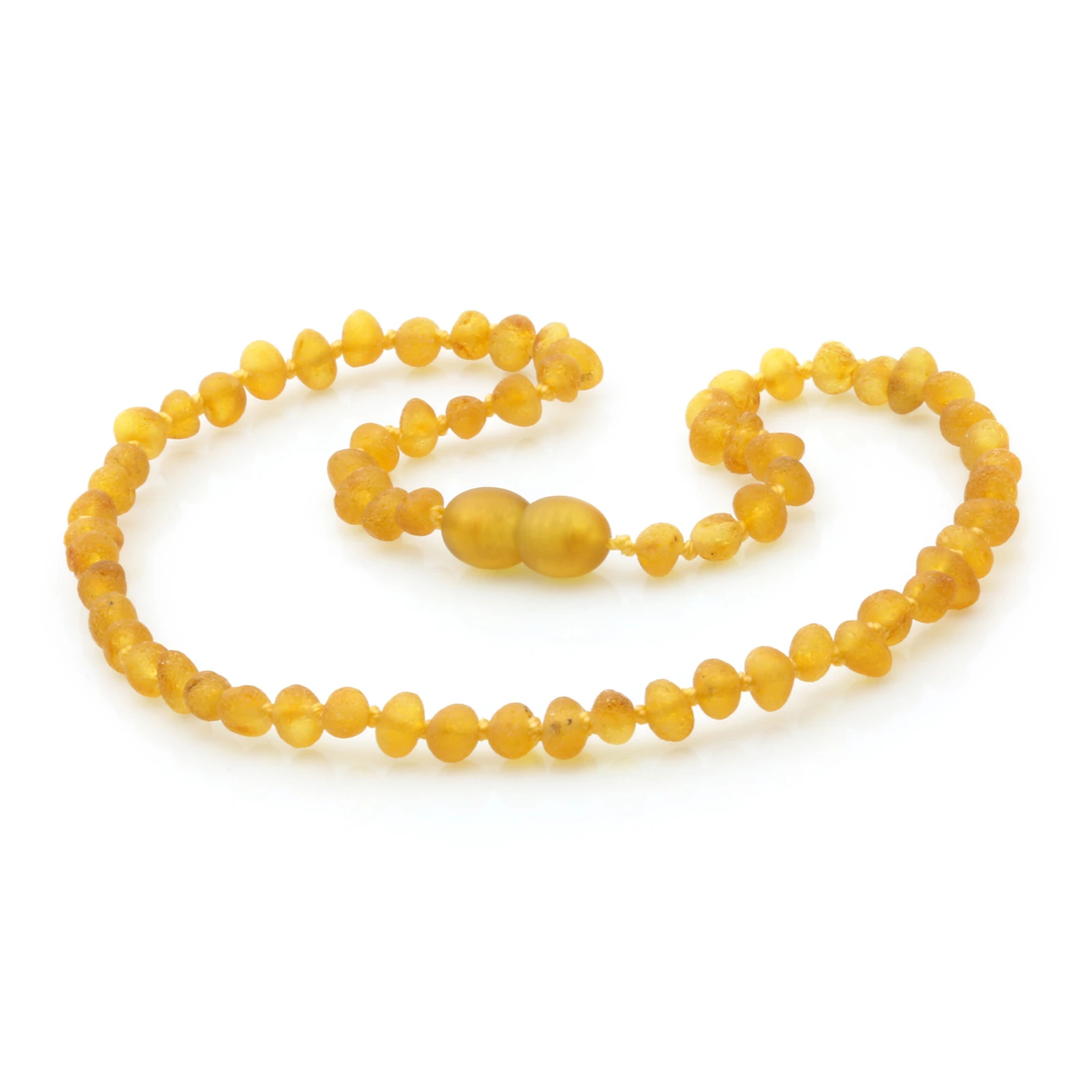 Baltic Amber Teething Necklace. Baroque Light Cognac 4mm - BA62