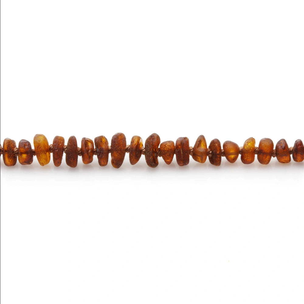 Baltic Amber Teething Necklace. Roundel Cognac 5mm - RO23