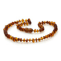 Baltic Amber Teething Necklace. Roundel Cognac 5mm - RO7