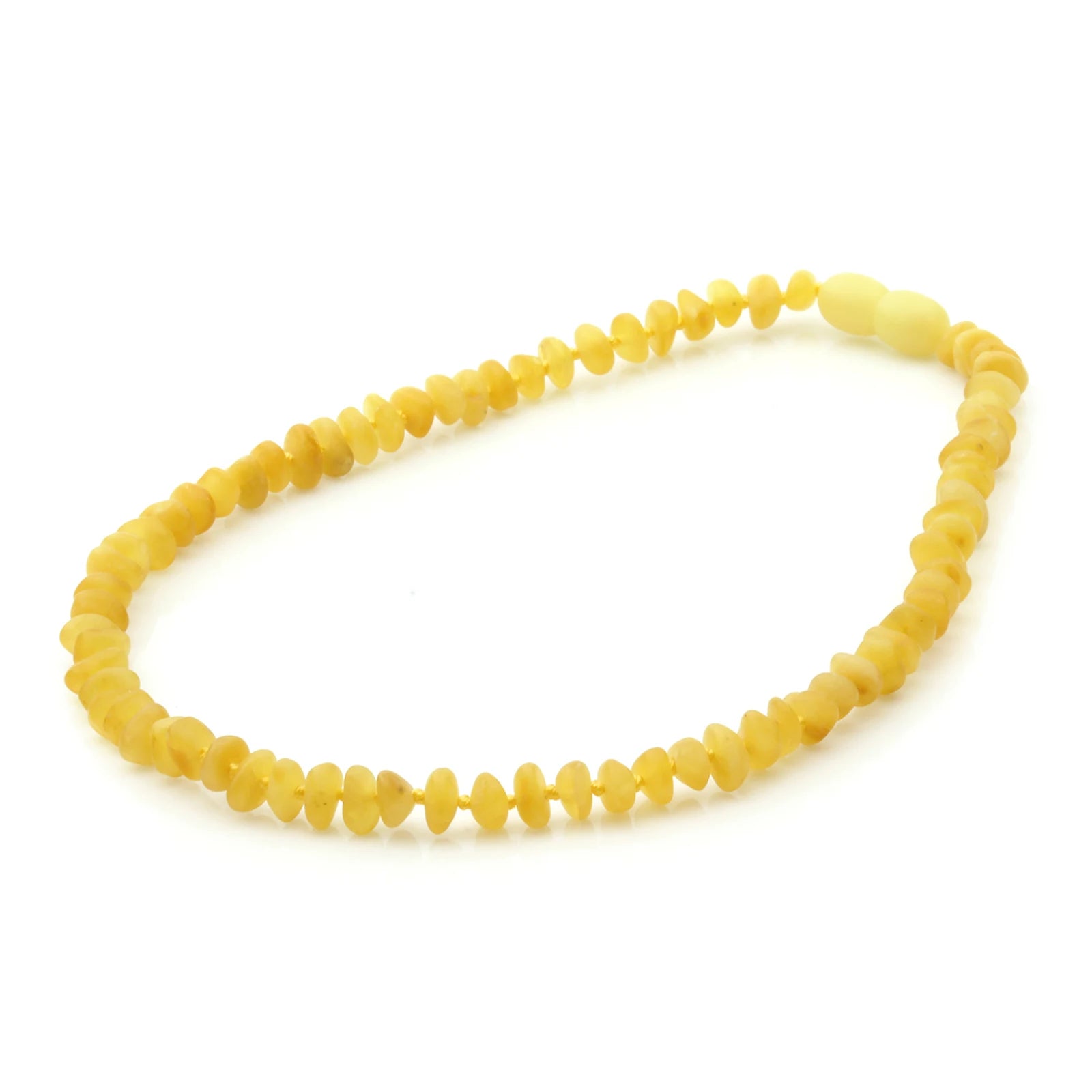 Baltic Amber Teething Necklace. Roundel Milky Yellow 5mm - RO12