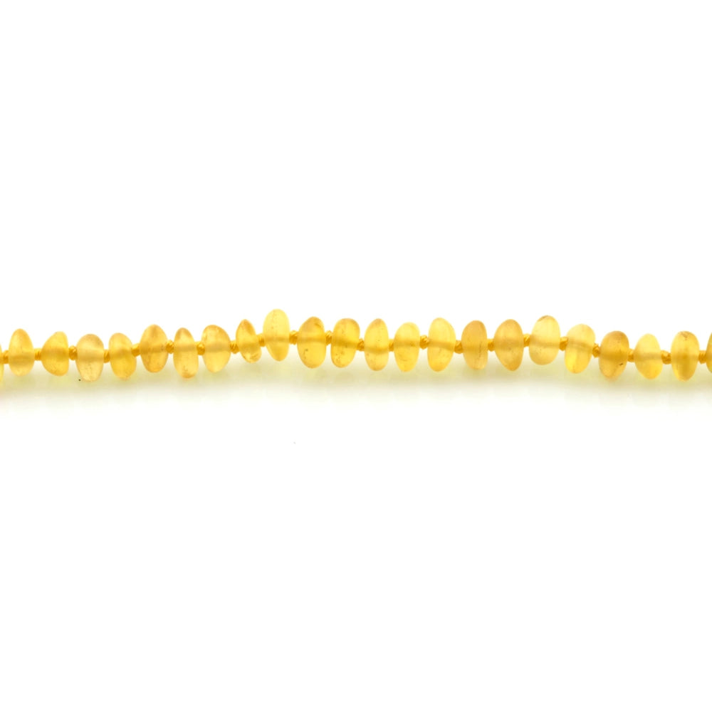 Baltic Amber Teething Necklace. Roundel Yellow 5mm - RO15