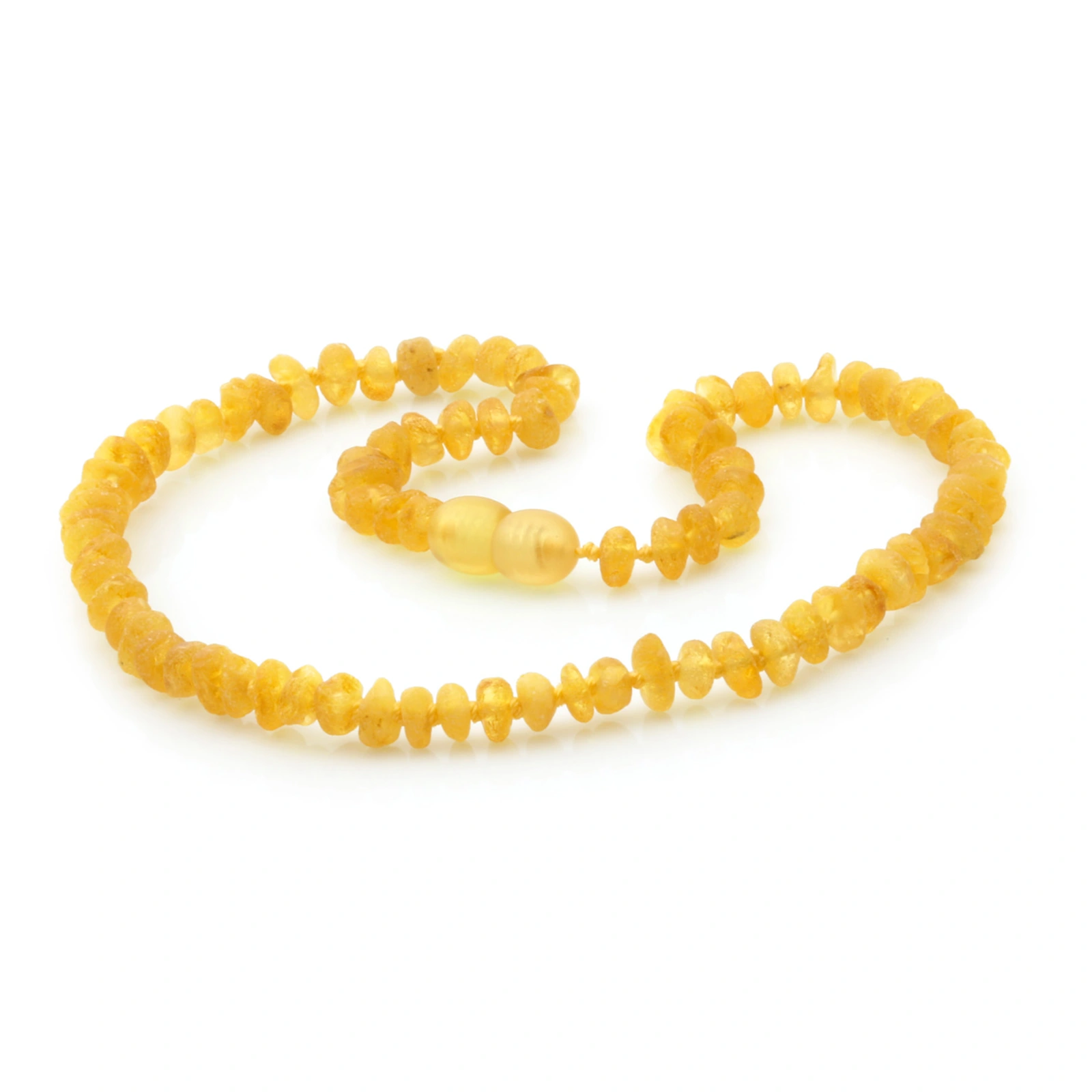 Baltic Amber Teething Necklace. Roundel Yellow 5mm - RO22