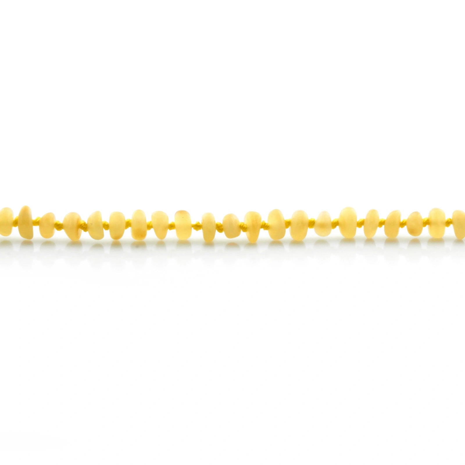 Baltic Amber Teething Bracelet. Roundel Milky Yellow 5mm - RO76