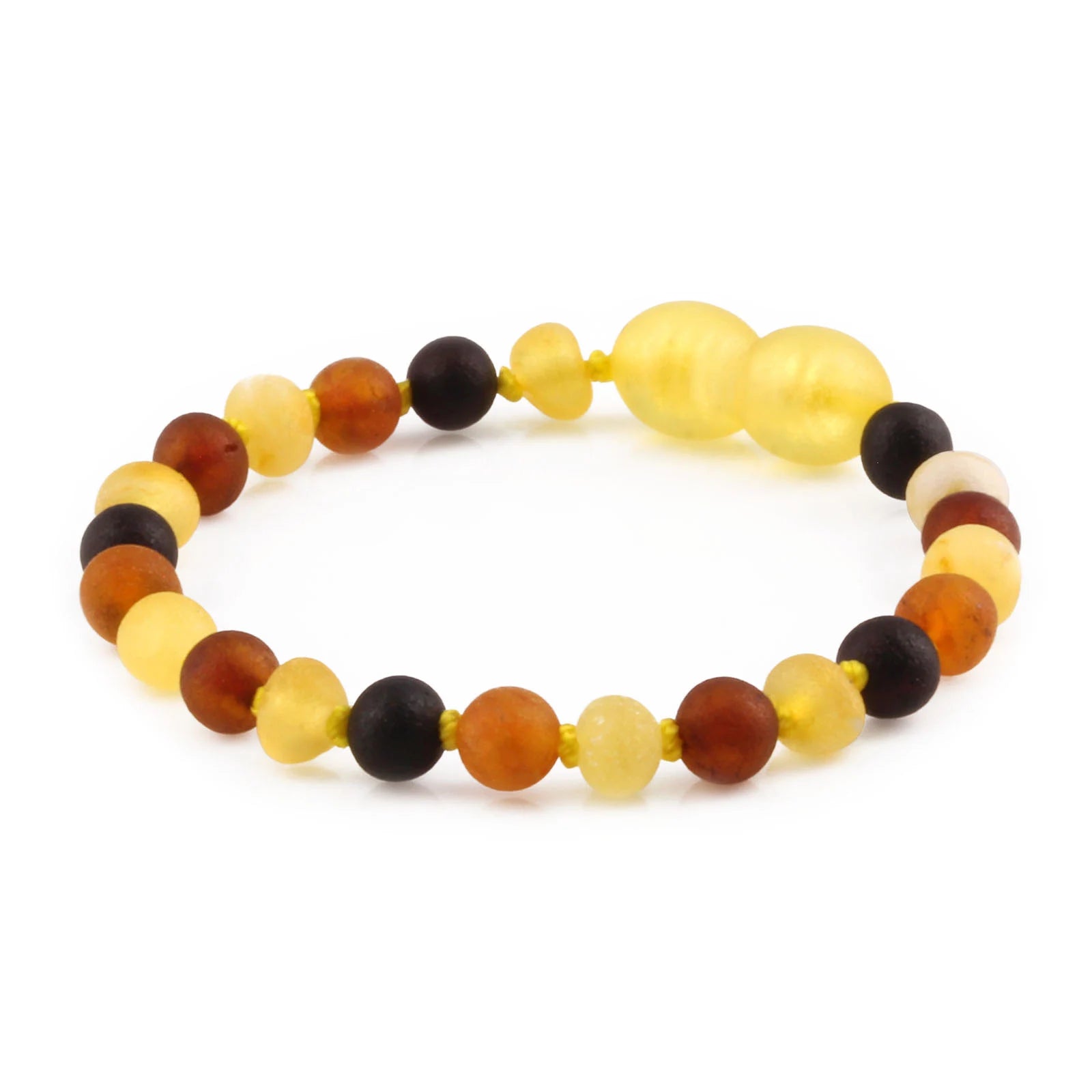 Baltic Amber Teething Bracelet. Baroque Multicolour 5mm - XB54M1M