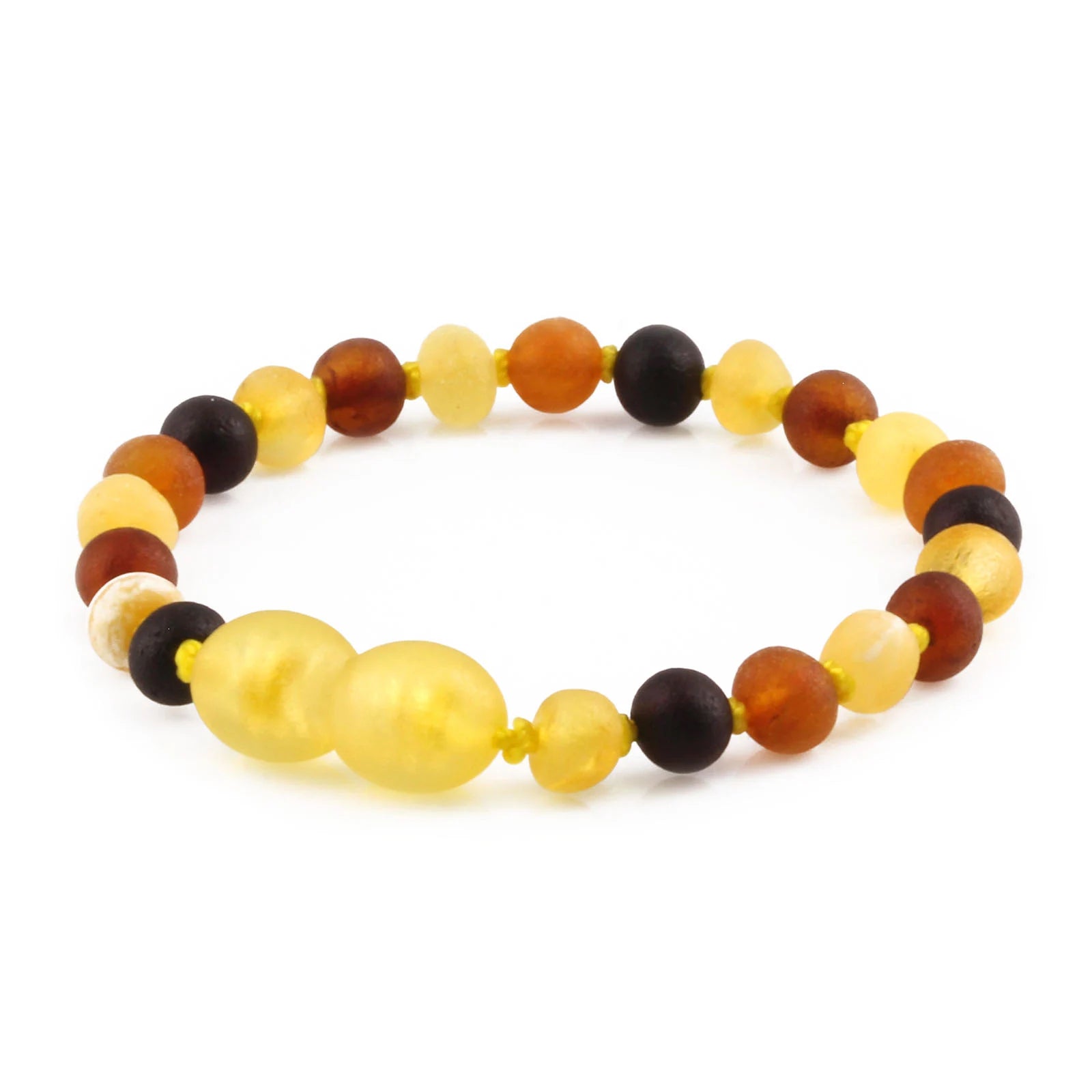 Baltic Amber Teething Bracelet. Baroque Multicolour 5mm - XB54M1M