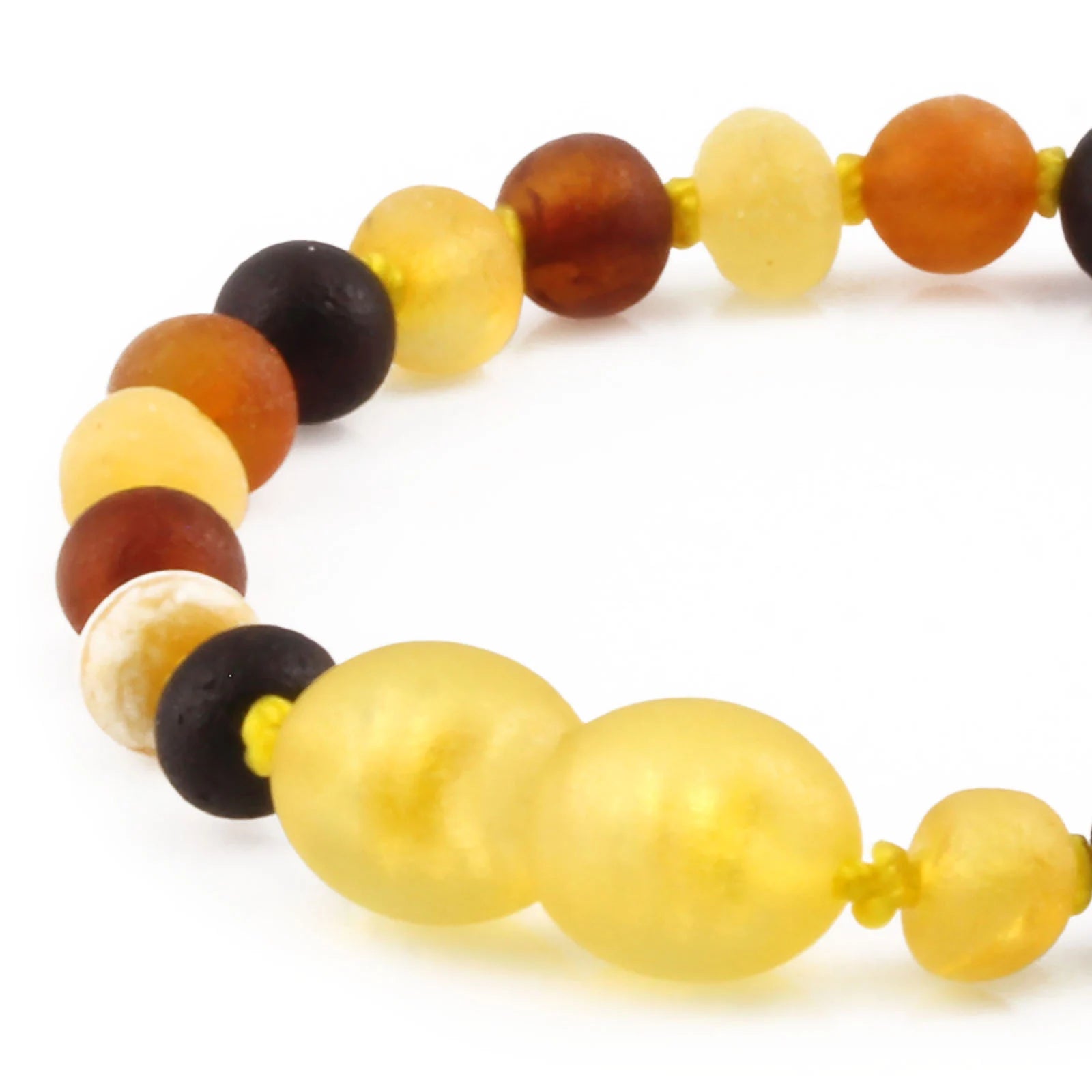 Baltic Amber Teething Bracelet. Baroque Multicolour 5mm - XB54M1M