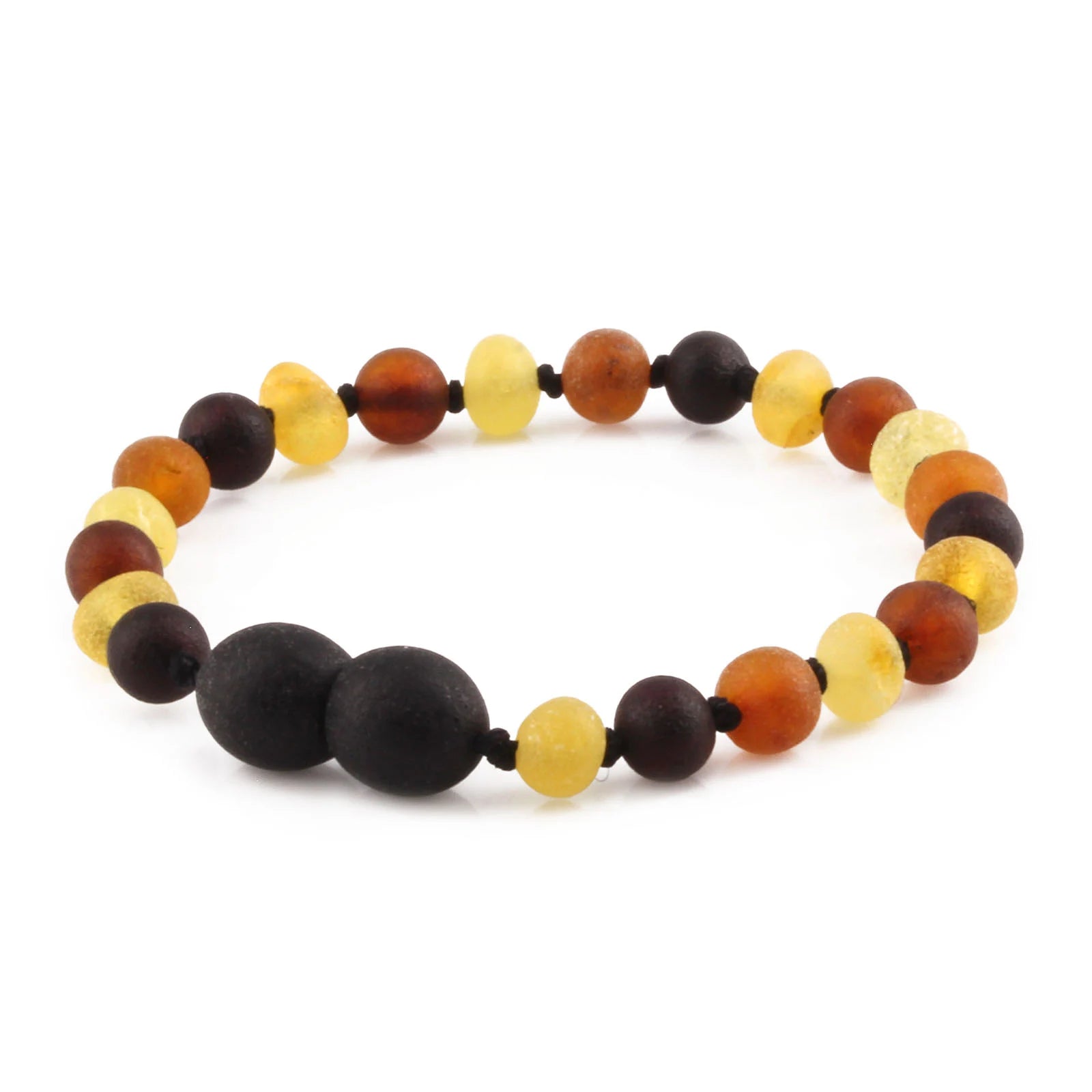 Baltic Amber Teething Bracelet. Baroque Multicolour 5mm - XB54M2M