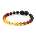 Rainbow Baltic amber baroque baby bracelet, 14cm