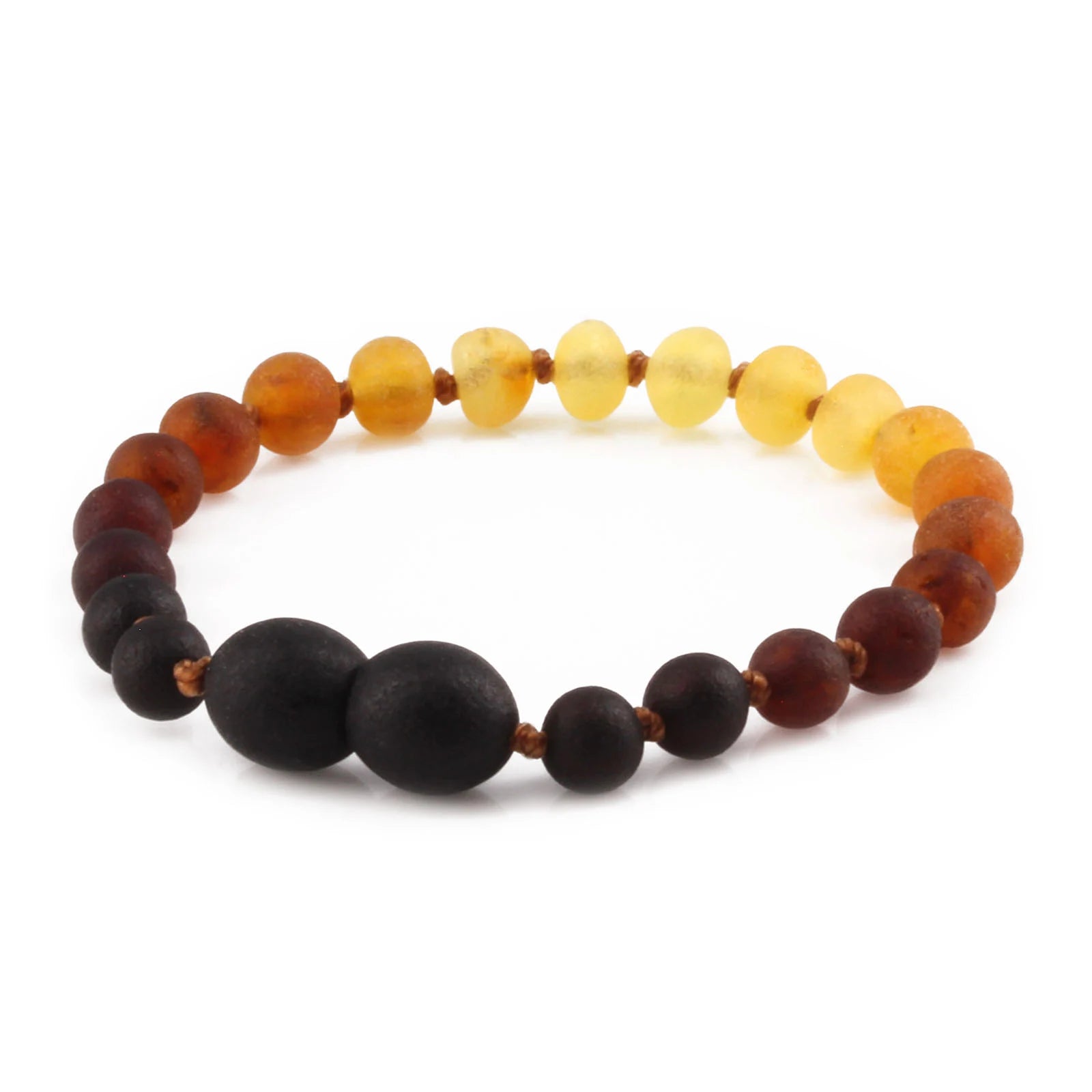 Baltic Amber Teething Bracelet. Baroque Rainbow 5mm - XB54R2M