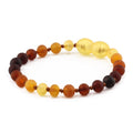 Rainbow Baltic amber baroque baby bracelet, 14cm