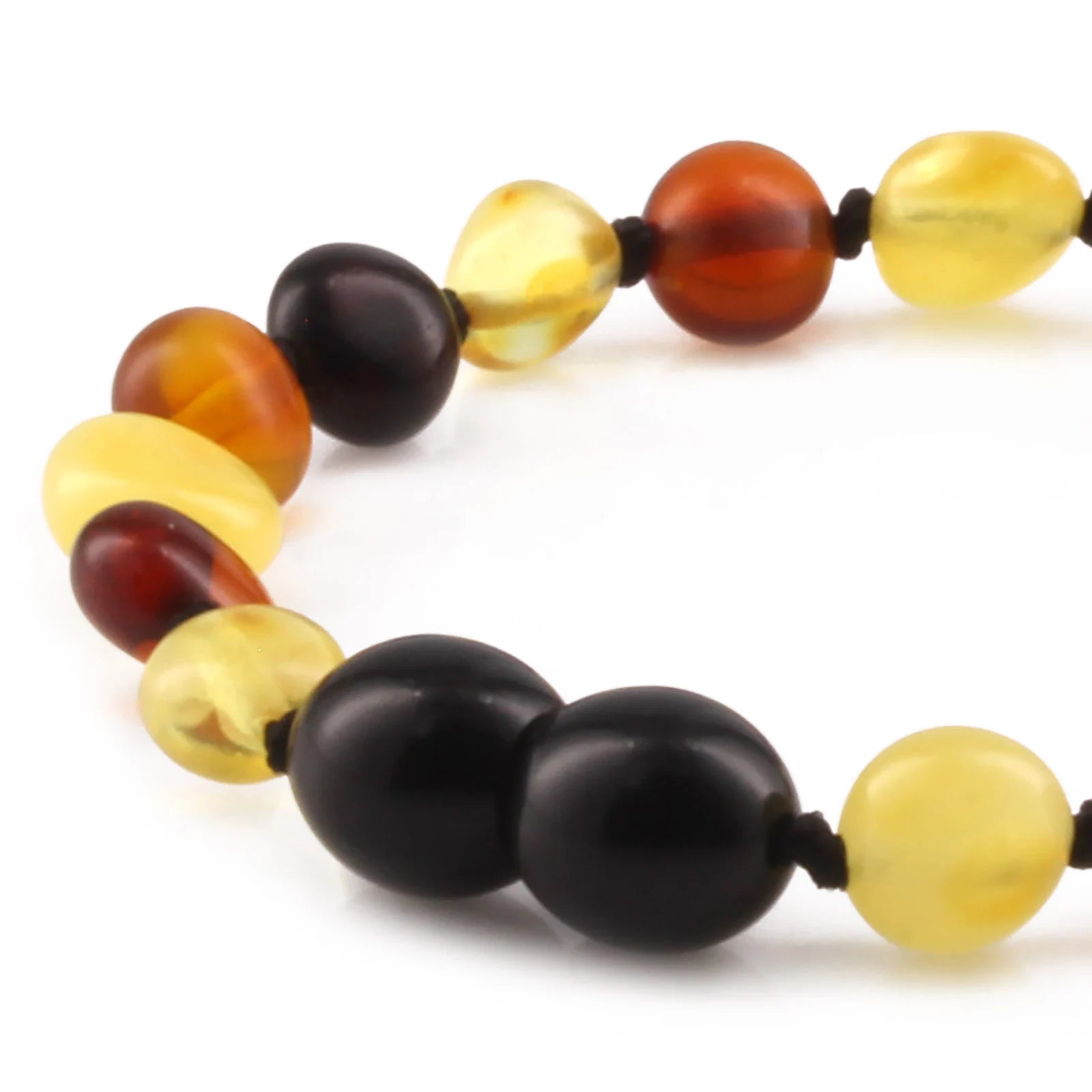 Baltic Amber Teething Bracelet. Side Drill Multicolour 6mm - XS64M2
