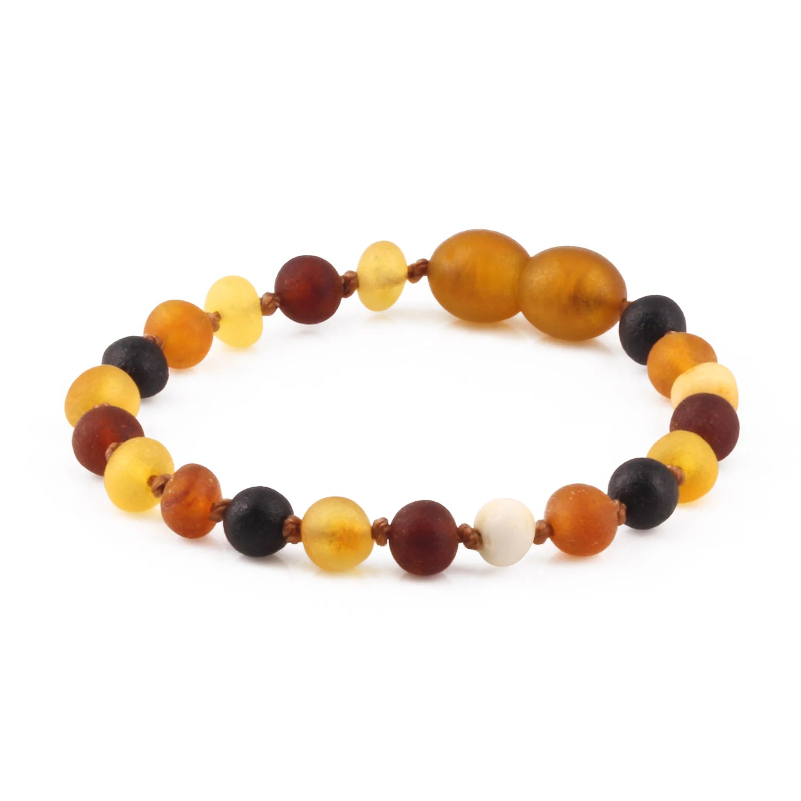 Baltic Amber Teething Bracelet. Baroque Multicolour 5mm - XB54MM