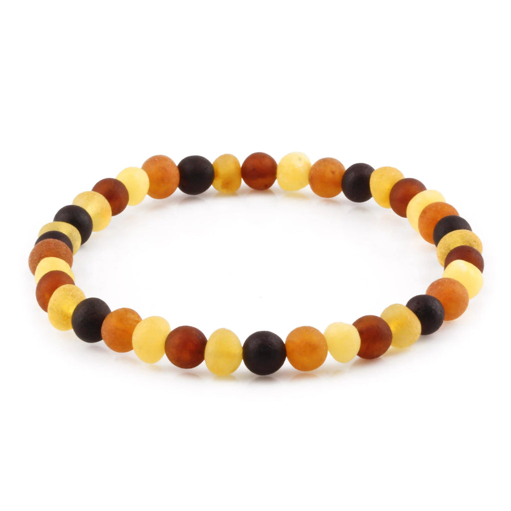 Adult Baltic Amber Bracelet. Baroque Multicolour 5mm - XB54M2M