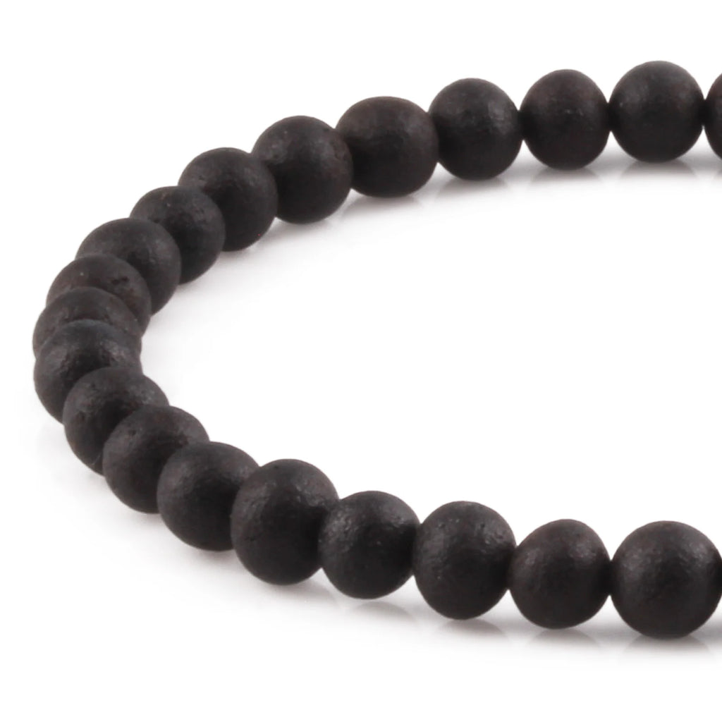 Adult Baltic Amber Bracelet. Baroque Black 5mm - XB54BM