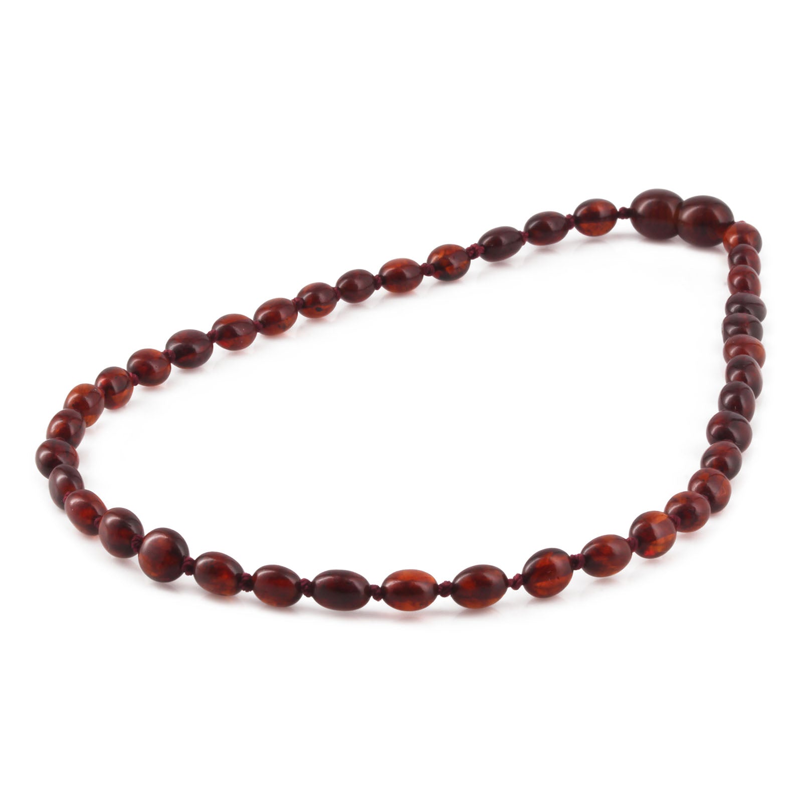 Baltic Amber Teething Necklace. Olive Dark Cognac 5mm - XO54DC