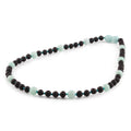 Baltic amber baroque junior necklace with jade, 38cm