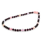 Natural Baltic Amber Junior Necklace with Morganite. Baroque 5mm - JN86