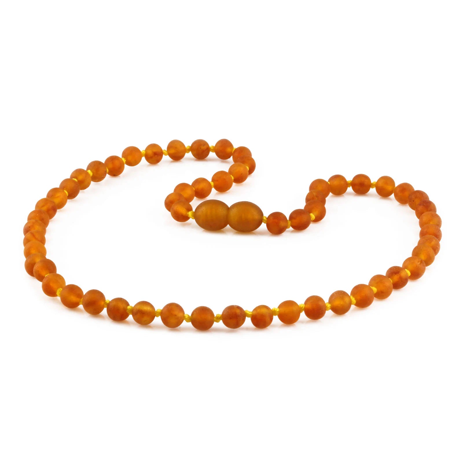 Natural Baltic Amber Junior Necklace. Baroque Light Cognac 5mm - XB54LCM-Y