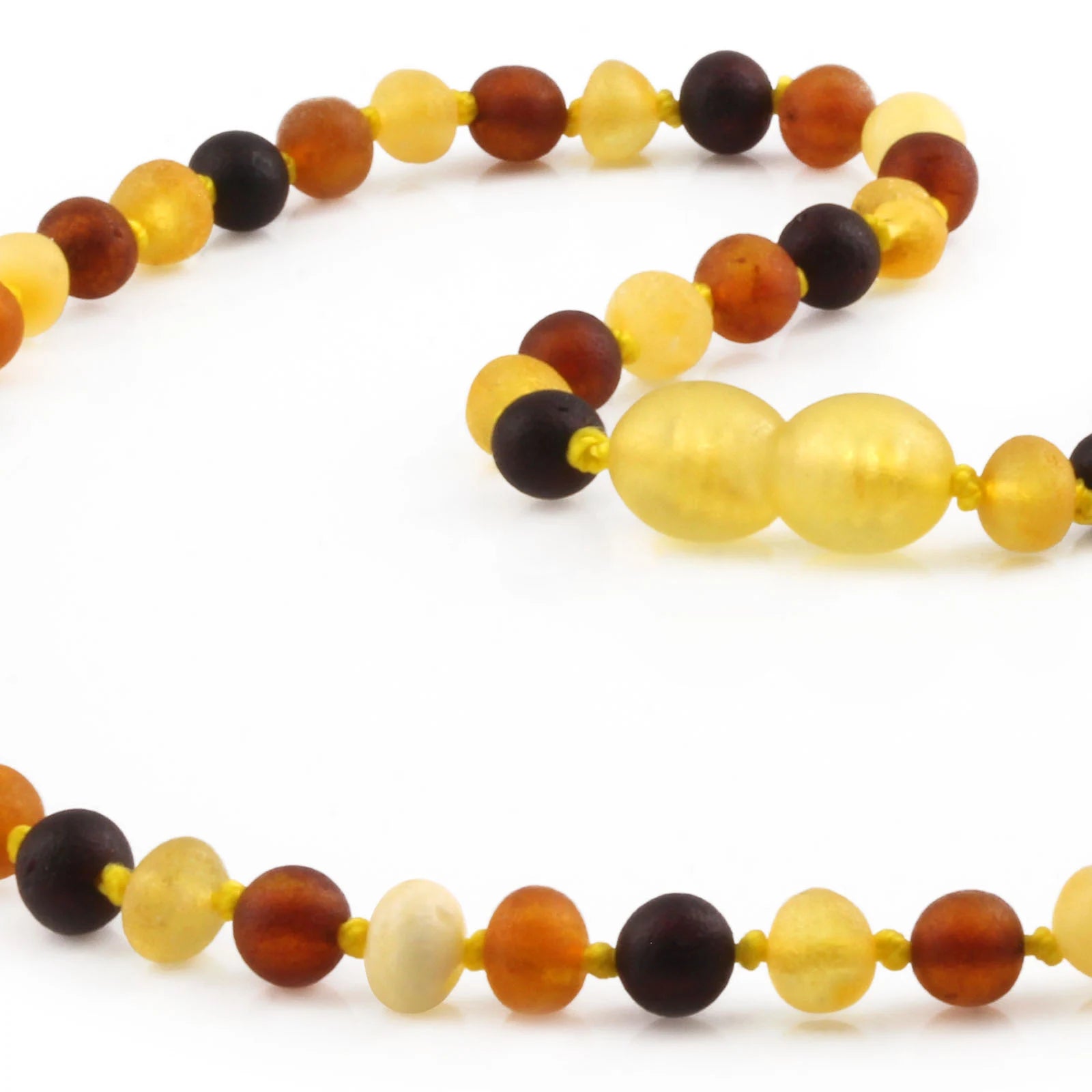 Natural Baltic Amber Junior Necklace. Baroque Multicolour 5mm - XB54M1M