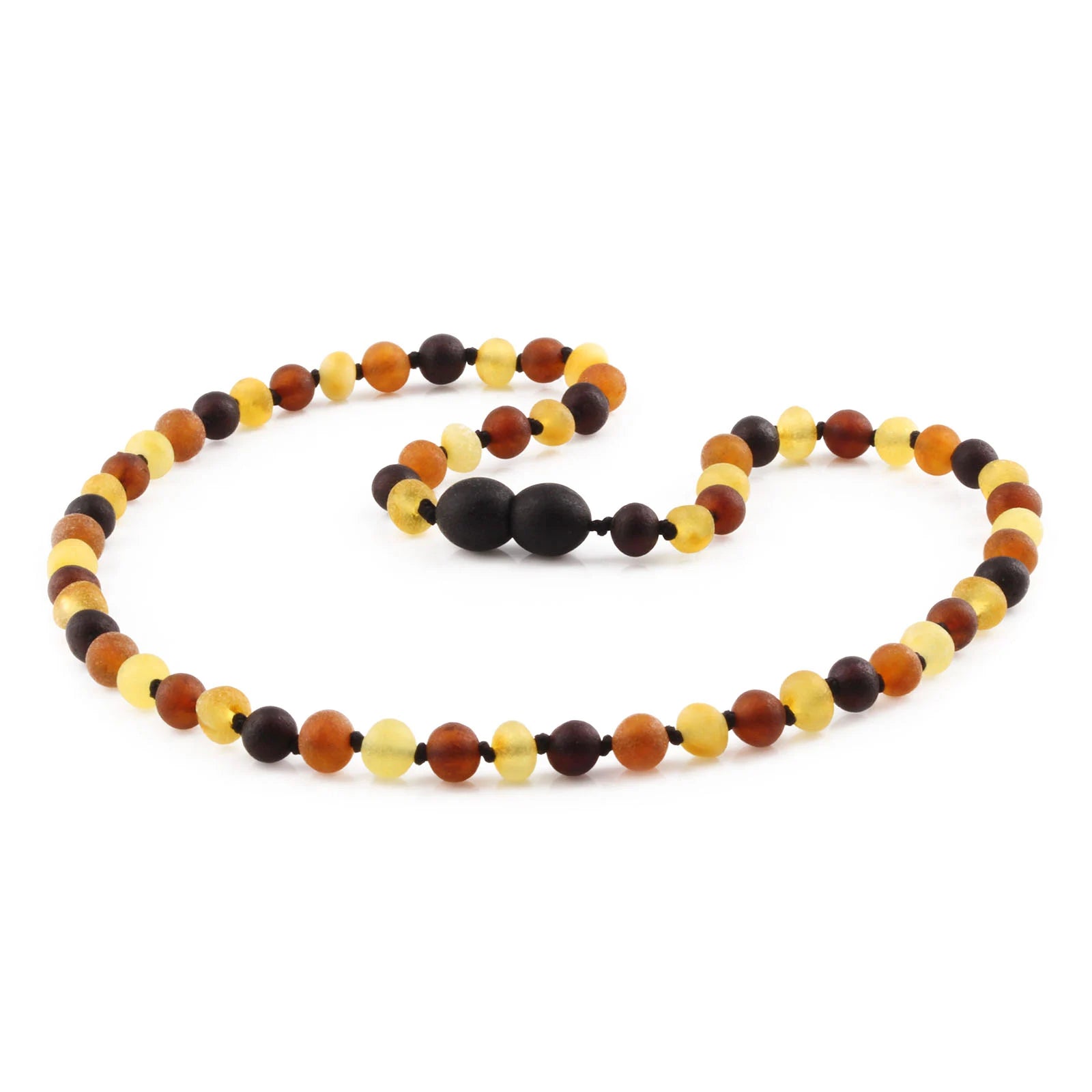 Natural Baltic Amber Junior Necklace. Baroque Multicolour 5mm - XB54M2M