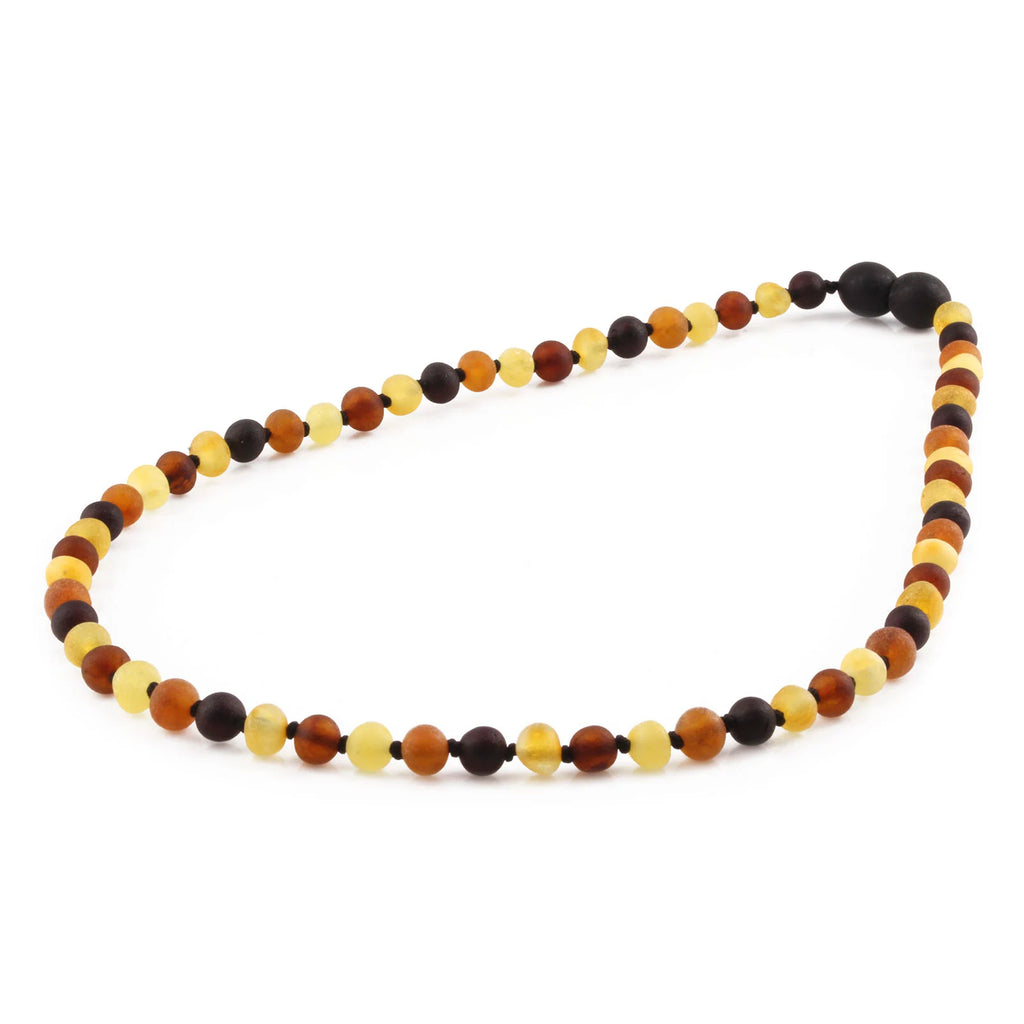 Natural Baltic Amber Junior Necklace. Baroque Multicolour 5mm - XB54M2M