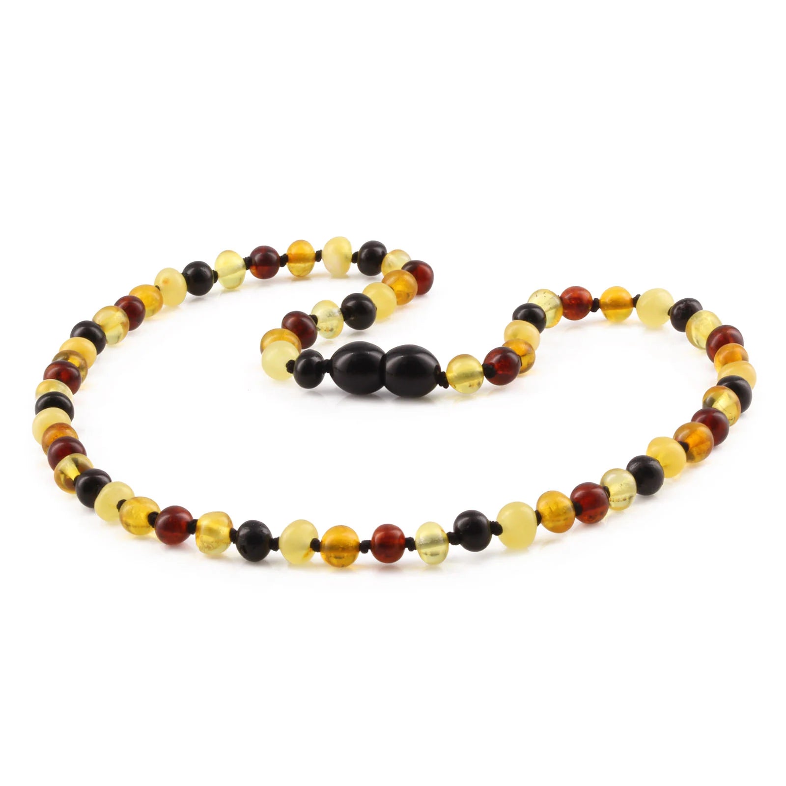 Natural Baltic Amber Junior Necklace. Baroque Multicolour 5mm - XB54M2