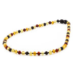 Natural Baltic Amber Junior Necklace. Baroque Multicolour 5mm - XB54M2