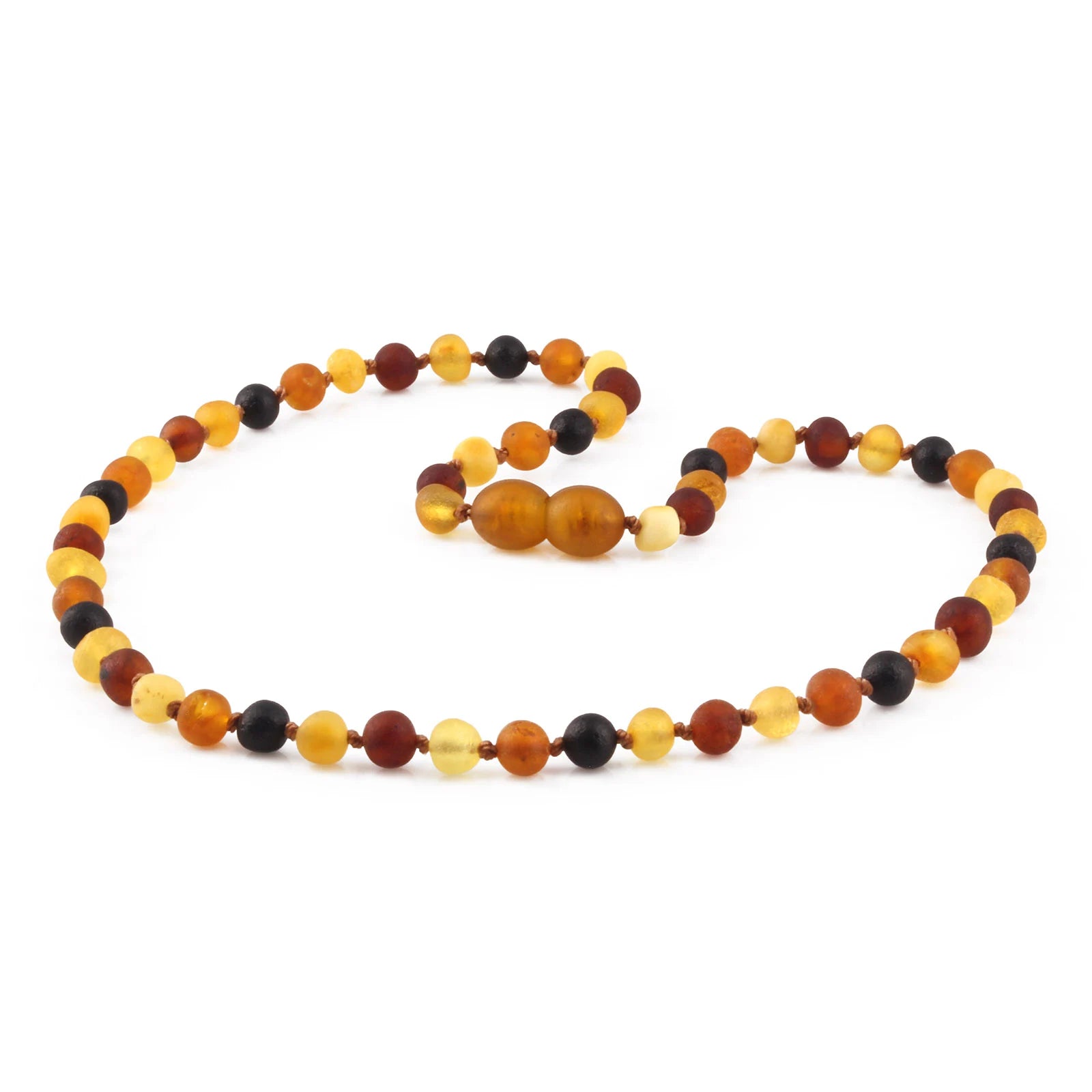 Natural Baltic Amber Junior Necklace. Baroque Multicolour 5mm - XB54MM