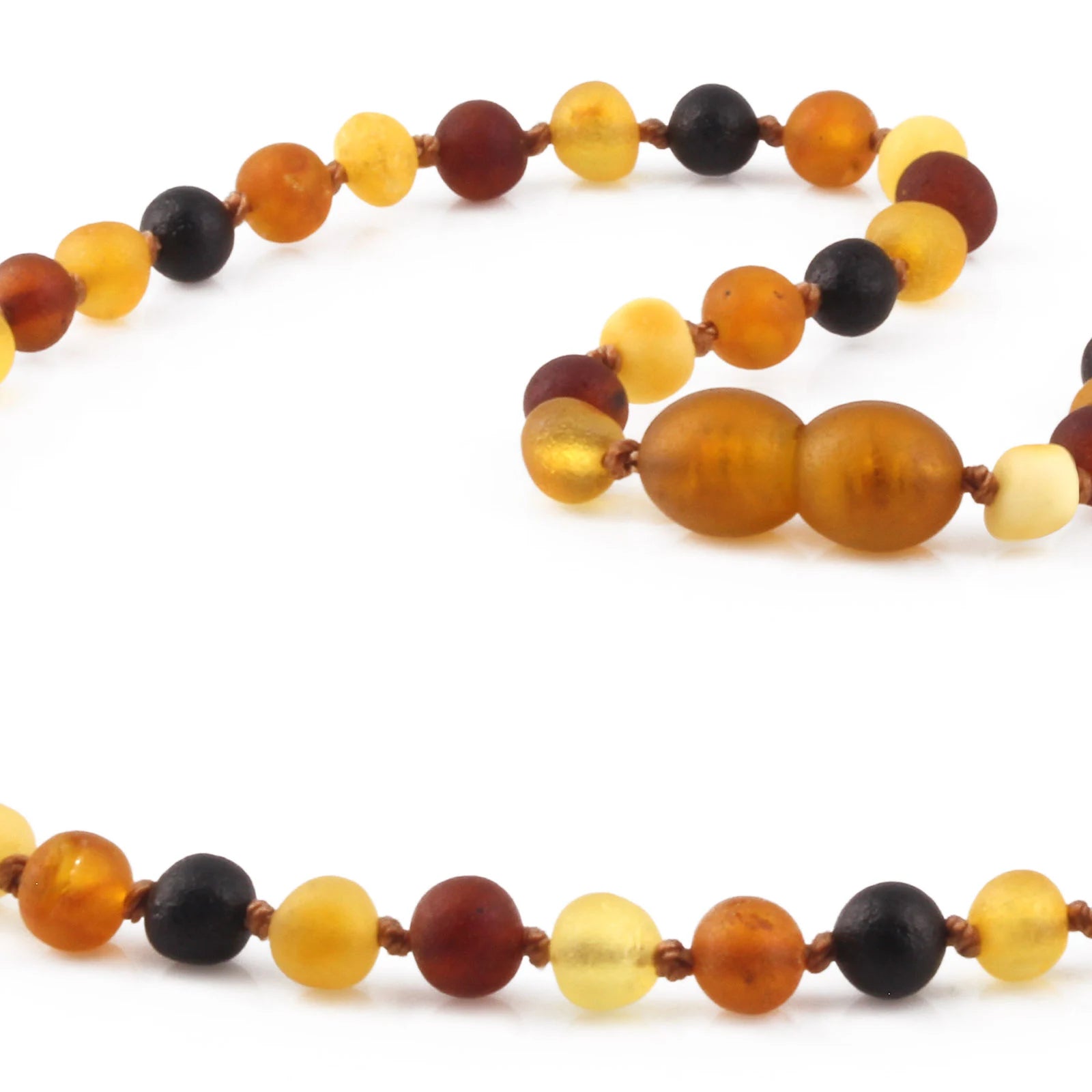 Natural Baltic Amber Junior Necklace. Baroque Multicolour 5mm - XB54MM