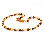 Natural Baltic Amber Junior Necklace. Baroque Multicolour 5mm - XB54M
