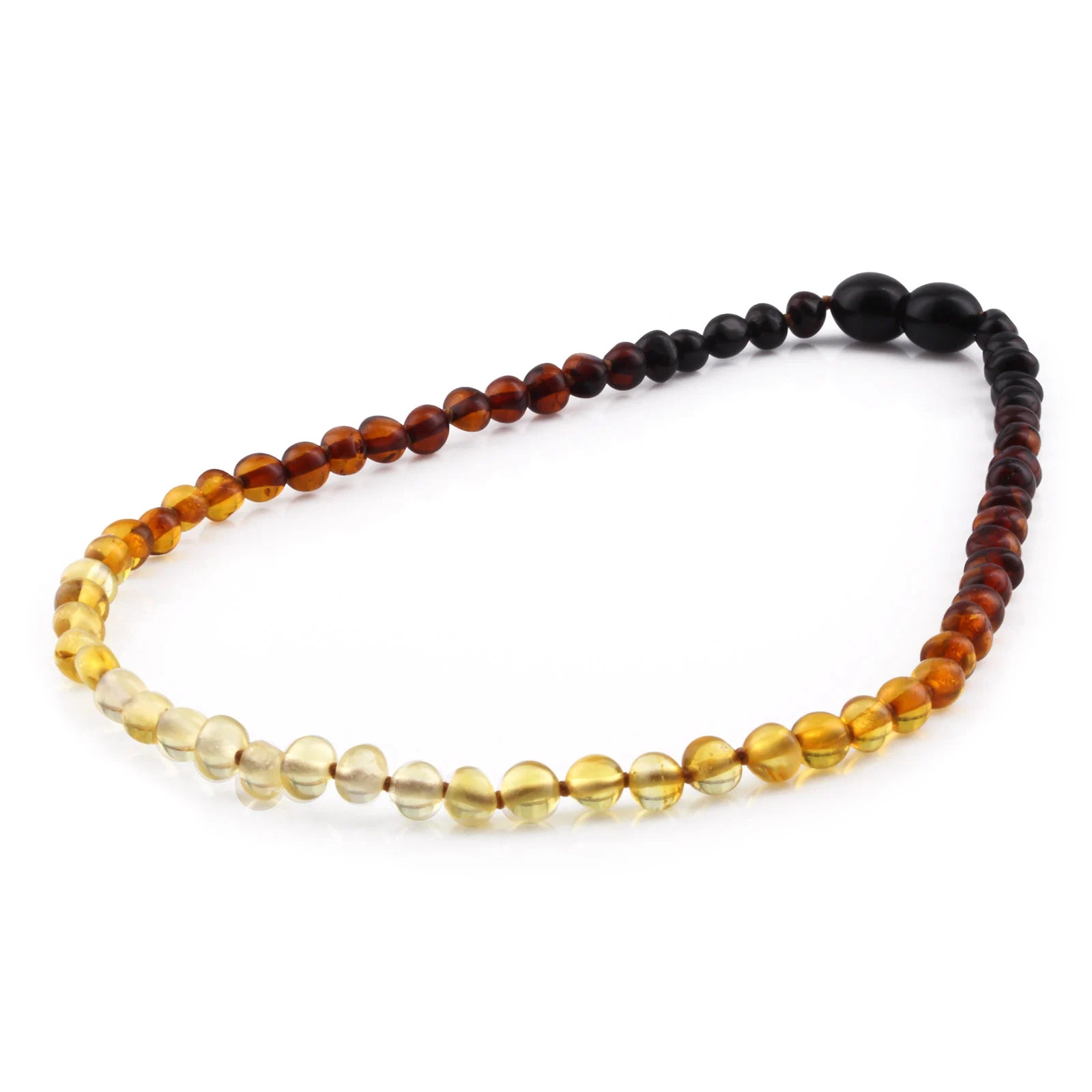 Baltic Amber Teething Necklace. Baroque Rainbow 5mm - XB54R2